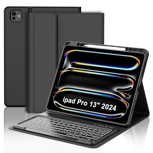 Tastatur für iPad Pro 13 2024 (M4), Schutzhülle mit Tastatur für iPad Pro 7 Generation, magnetische Bluetooth-Tastatur mit Hintergrundbeleuchtung QWERTY Italienisch für iPad Pro 7 Gen(M4) 13 Zoll von Occtingkind