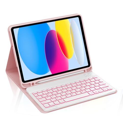 Tastatur iPad 10 Generation 10,9 Zoll 2022, Hülle iPad 10 Generation mit Tastatur, Abdeckung mit Hintergrundbeleuchtung, Bluetooth, magnetisch, abnehmbar, italienisches QWERTY-Layout für iPad 10, von Occtingkind