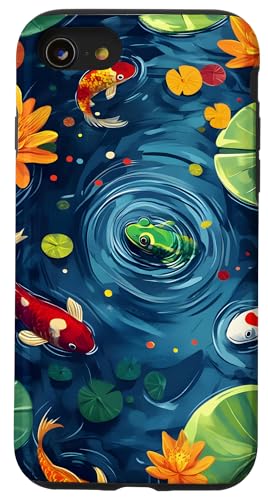Koi Pond Nature Wasserblumen Hülle für iPhone SE (2020) / 7 / 8 von Ocean Designs by Dennex