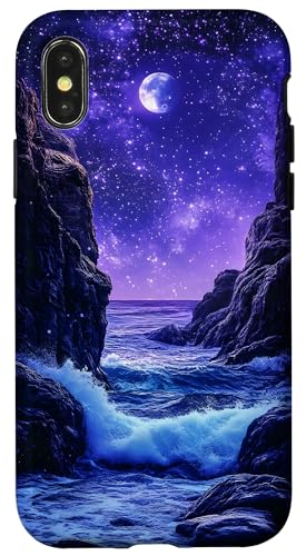 Mondschein, Meereswellen, Nacht, Natur Hülle für iPhone X/XS Mondschein, Meereswellen, Nacht, Natur Hülle für iPhone X/XS von Ocean Designs by Dennex