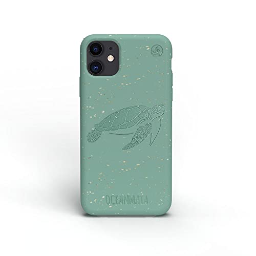 OceanMata - Bio Hülle kompatibel mit iPhone 11 Hülle turtlegrün, Plastikfrei, nachhaltig (iPhone 11, turtlegrün) von OceanMata