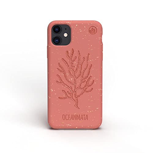 Oceanmata - Bio Hülle kompatibel mit iPhone 11 Hülle turtlegrün, Plastikfrei, nachhaltig (iPhone 11, coralred) von OceanMata