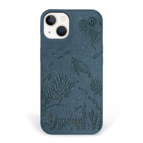OceanMata iPhone 13 Hülle - Turtle Family Case aus Ocean Plastic - Umweltfreundlich (Ocean Plastic Sammelprogramm) - Grün - Dünn von OceanMata