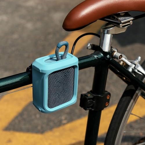 Lautsprecherhülle, kompatibel mit JBL GO 3, tragbare Silikon-Fahrrad-Lautsprecher-Schutzhülle, Fahrrad-Lautsprecher-Tragetasche mit festem Gurt (blau) von Oceanlend