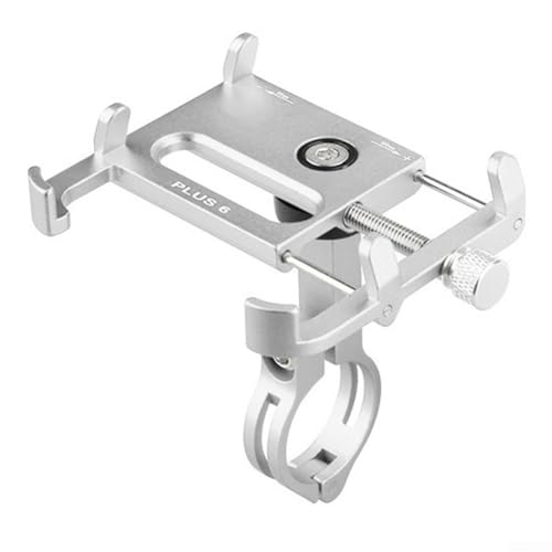 Oceanlend Handyhalterung für PLUS 6 mit 360-Grad-Rotation, Diebstahlschutz, sicherer Sitz für Fahrräder und Motorräder, Rahmen aus Aluminiumlegierung (Silber) von Oceanlend