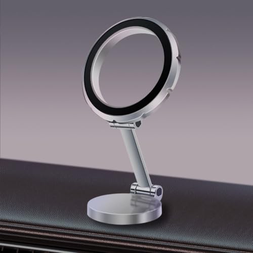 Oceanlend Klappbare magnetische Handyhalterung fürs Auto, verstellbare Halterung für sicheres Fahrerlebnis (Silber) von Oceanlend