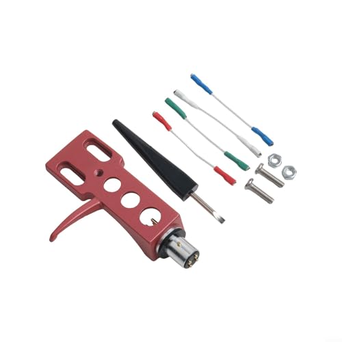 Plattenspieler Headshell Halterung für verschiedene Phono Plattenspieler Komplettset für Installation (Rot) von Oceanlend