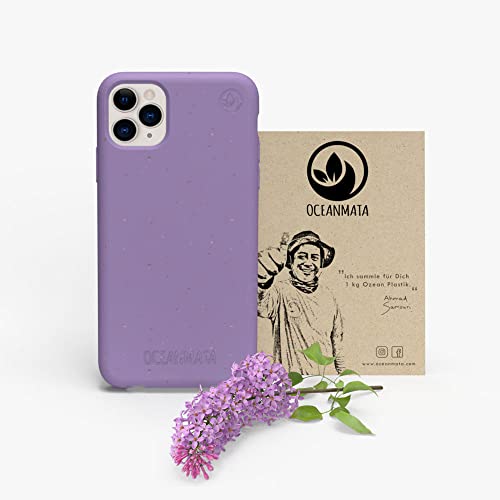 Oceanmata - iPhone 11 Pro Hülle - Design - Cover iPhone 11 Pro- Biologische Apple iPhone Hülle Ozean Plastik (Flieder) von Oceanmata