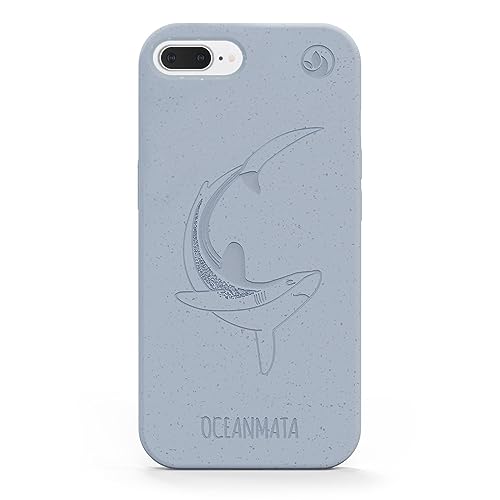 Oceanmata - iPhone 8 Plus / 7 Plus / 6 Plus Hülle- Design - Cover iPhone - Biologische Apple iPhone Hülle Ozean Plastik (Sharkgrey) von Oceanmata