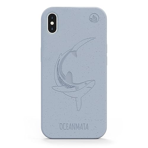 Oceanmata - iPhone X/XS Hülle Design - Cover iPhone X/XS - Biologische Apple iPhone Hülle Ozean Plastik (Sharkgrey) von Oceanmata