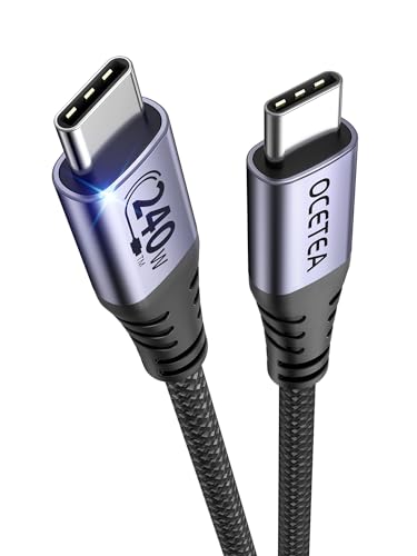 Ocetea 240W USB C auf USB C Kabel, PD 3.1 USB C Schnellladekabel USBC to USBC Ladekabel Kompatibel mit iPhone 15/15 Pro/15 Pro Max, MacBook Pro Air, iPad Pro Air, Galaxy S24 Ultra, Pixel (1M) von Ocetea