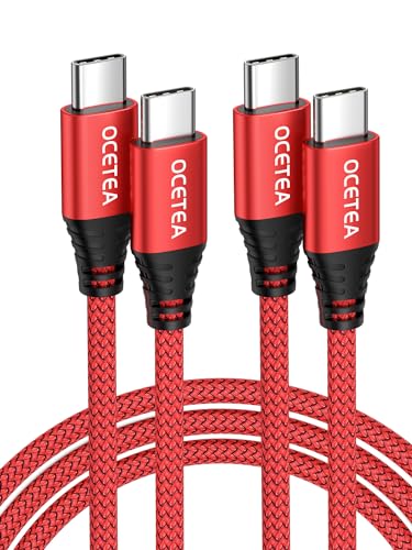 Ocetea USB C auf USB C Kabel [2Stück 2M], 60W USB C Ladekabel 20V/3A USB C PD Schnellladekabel Kompatibel mit iPhone 15/15 Pro/15 Pro Max, MacBook Pro Air, iPad Pro Air, Galaxy S24 S23, Pixel von Ocetea