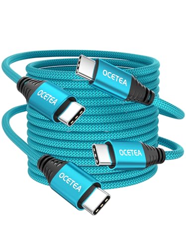 Ocetea USB C auf USB C Kabel Lang [2Stück 3M], 60W USB C Ladekabel 20V/3A USB C PD Schnellladekabel Kompatibel mit iPhone 15/15 Pro/15 Pro Max, MacBook Pro Air, iPad Pro Air, Galaxy S24 S23, Pixel von Ocetea