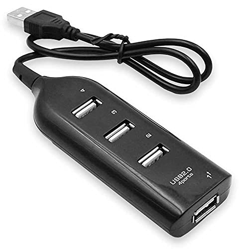 OcioDual 4 USB 2.0 Port Adapter Schwarz Kompakt Datenübertragung Splitter Multiport Datenhub Data Hub Konverter für Laptop PC von OcioDual