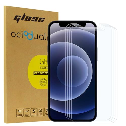 OcioDual 4x Premium Glas Display Schutzfolie für iPhone 12 Mini, 2.5D 9H Härte Bildschirmschutz, HD Displayschutzfolie, Dicke 0.33mm, Stoßfest, Ultrabeständig Tempered Glass von OcioDual