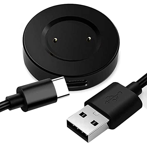 OcioDual 80 cm USB-Kabel + 2-Pin-Ladestation, Schwarz, Kompatibel mit Huawei Watch GT/2/2E, Kompatibel mit Honor Watch Dream, Watch Magic/2, Magnetisches Ladegerät von OcioDual