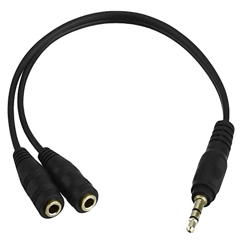 OcioDual Audio Splitter Kabel Y Adapter Aux Kopfhörer Klinken Male 3.5mm auf 2 Female Stecker Stereoton Schwarz für Handy PC von OcioDual