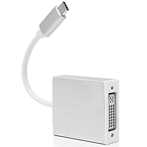 OcioDual Cable USB-C auf DVI Adapter Kabel Konverter Port-Kompatibel fur PC Laptop Silber von OcioDual