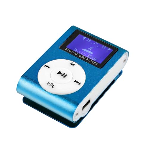 OcioDual Digital MP3 Audio Player LCD Bildschirm Wiedergabe Blau Verlustfreier Unterstützt bis 32GB Micro SD Karte mit Clip von OcioDual