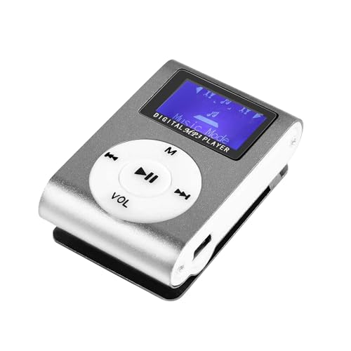 OcioDual Digital MP3 Audio Player LCD Bildschirm Wiedergabe Grau Verlustfreier Unterstützt bis 32GB Micro SD Karte mit Clip von OcioDual