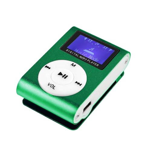 OcioDual Digital MP3 Audio Player LCD Bildschirm Wiedergabe Grün Verlustfreier Unterstützt bis 32GB Micro SD Karte mit Clip von OcioDual