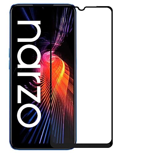 OcioDual Gehärteter Displayschutz mit rundem Rand Schwarz für Realme Narzo 50 5G Gehärtetes Glas 9D 9H 0.3mm Rahmen von OcioDual