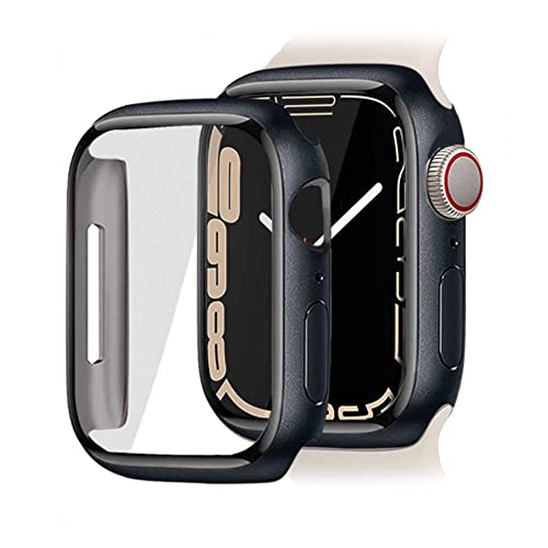 OcioDual Hülle Kompatibel mit Apple Watch Series 8/7 Ultradünne Schutzhülle aus gehärtetem Glas Anti-Scratch and Drop (45 mm) Schwarz von OcioDual