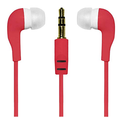 OcioDual In-Ear Kopfhörer mit Kabel Weichen Komfortablen Ohrstöpseln Headset Rot Ohrhörer für Smartphones Handy MP3 MP4 von OcioDual