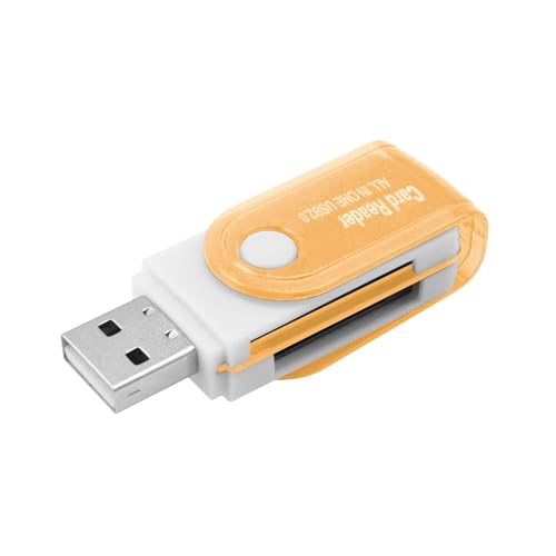OcioDual Kartenleser Reader USB 2.0 4 IN1 SDHC MMC MICROSD TF Micro SD MS PRO Duo M2 USB Flash Multi Memory Card Reader Orange von OcioDual