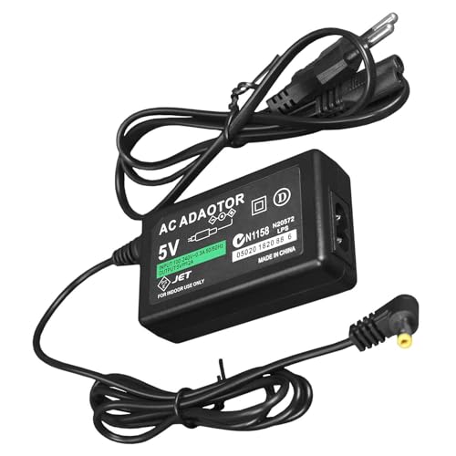 OcioDual Ladegerät für Sony PSP Kompatibel mit Allen Modellen -1000 / PSP-1004 / Brite PSP-3004/PSP Slim & Lite (PSP-2000/PSP-2004)/ PSP Street PSP-E1000 Playstation Netzteil Tragbar Schwarz von OcioDual