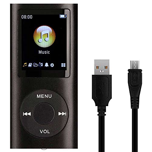 OcioDual MP3 MP4 Player Metall TF Micro SD Kartensteckplatz Schwarz Musikplayer mit Radio 1.8 Zoll Bildschirm Bluetooth BT Card Slot Unterstützt Karten bis zu 32 GB Digitales Audio Video Music von OcioDual