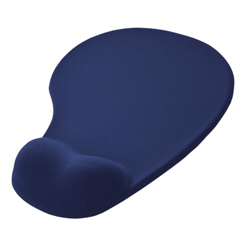 OcioDual Mauspad mit Handgelenkauflage, Dunkelblau, Ergonomische Mouse Pad mit Gelunterstützung, Weicher Stoff mit Rutschfester Gummibasis für Laser und Optische Mäuse von OcioDual