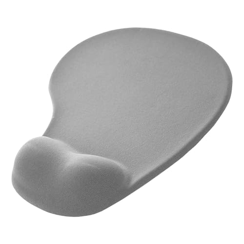 OcioDual Mauspad mit Handgelenkauflage, Grau, Ergonomische Mouse Pad mit Gelunterstützung, Weicher Stoff mit Rutschfester Gummibasis für Laser und Optische Mäuse von OcioDual