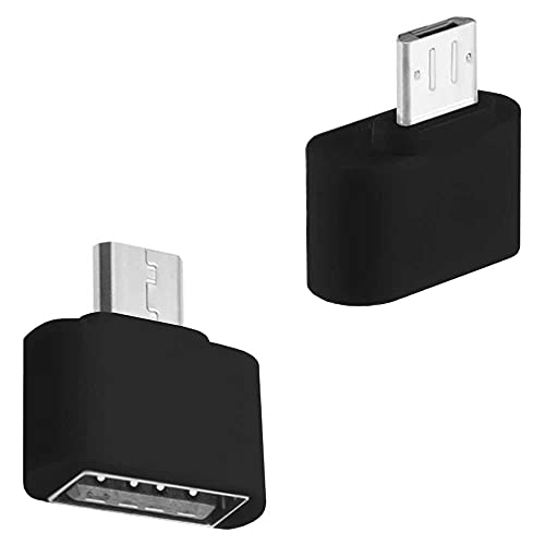 OcioDual Mini Adapter Micro B zu USB 2.0 OTG On The Go Mit Schlüsselanhänger Stecker Schwarz für Handy Smartphone Samsung von OcioDual