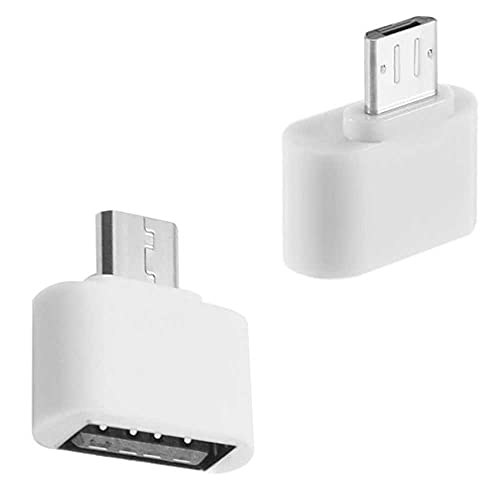 OcioDual Mini Adapter Micro USB zu USB 2.0 OTG On The Go Mit Schlüsselanhänger Stecker Weiß von OcioDual