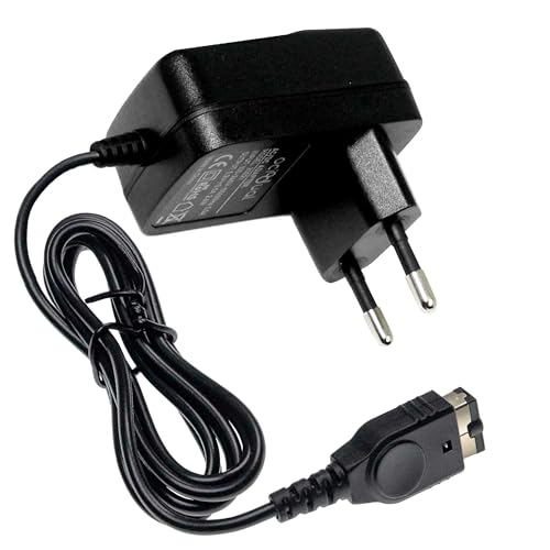OcioDual Netzteil Ladekabel 2Pin EU Wandladeadapter Schwarz Kompatibel mit DS Game Boy Advance SP NDS GBASP Ladegerat Lade Kabel Europlug AC Charger von OcioDual