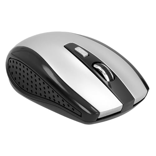 OcioDual Optisch Wireless USB Funkmaus Kabellos 1600 DPI 6 Tasten 2.4G für PC Laptop Computer Grau Funk Maus Optical Mouse von OcioDual