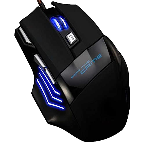 OcioDual Optische Gaming Mouse USB 2400 DPI Beleuchtung Schwarz für PC Laptop Notebook von OcioDual