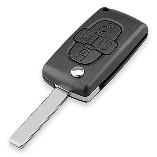 OcioDual Schlüsselgehäuse CE0523 HU83 4 Tasten Klappschlüssel Fernbedienung Auto Schlüssel Gehaeuse für Citroen C8 von OcioDual