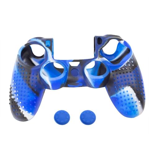 OcioDual Silikon Schutz Hülle Kompatibel mit PS4/Slim/PRO DREI Farben Blau Controller Skin Case Protector Anti-Rutsch Gummi von OcioDual