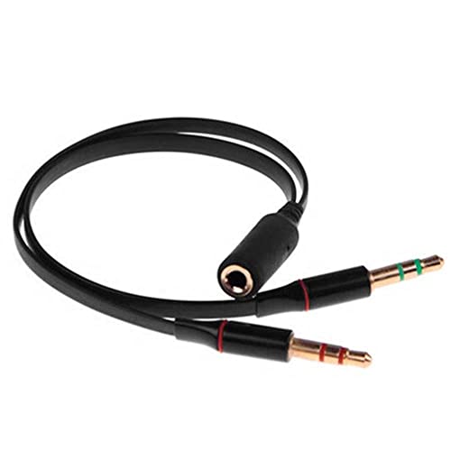 OcioDual Splitter Kabel 3.5 mm TRRS Klinke Buchse zu 2 Doppel AUX TRS Stecker Headset Mikrofon Audio Adapter Kopfhörer von OcioDual