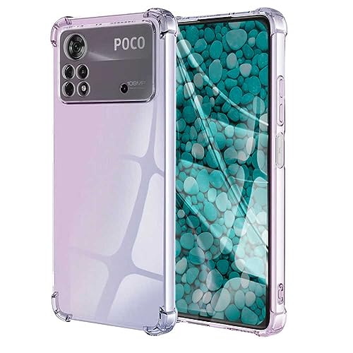 OcioDual TPU Schutzhülle für Xiaomi Poco M4 Pro 4G, Transparent Hülle mit Verstärkten Ecken und Schutz für die Rückkamera, Flexibel Silikongel Stoßfänger, Stoßfest, Sturzsicher von OcioDual