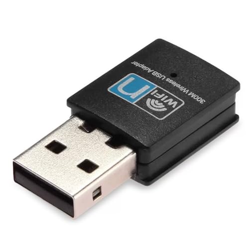 OcioDual USB 2.0 WLAN WiFi Wireless LAN Stick Dongle Adapter 300Mbps Windows 10 8 7 Dongle Network Card for PC Laptop Black von OcioDual