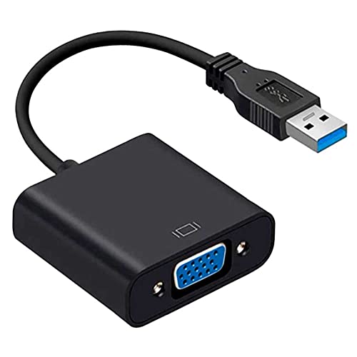 OcioDual USB 3.0 auf VGA M/F Kabeladapter 1080p Full HD Video Grafikkabel Schwarz fur PC Computer Laptop Monitor Projector, Grafikkarte Kabel Adapter Auflösung 1920 x 1080 bei 60 Hz von OcioDual