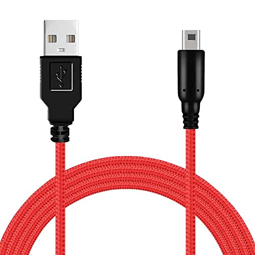 OcioDual USB Ladekabel 1,5m Geflochten Rot Kompatibel mit Ninten DSi,DSi XL,2DS,New 2DS XL,3DS,3DS XL,New 3DS,New 3DS XL Datenkabel Verstärktes Design Kratzfest Verheddert Daten Kabel Cable von OcioDual