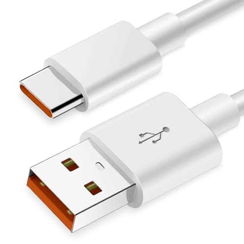 OcioDual USB Typ C 0,5mm 6A 100BA Kabel Weiß Ladekabel und Datenkabel Quick Fast Charge Cable für Handys Smartphones Tablets von OcioDual