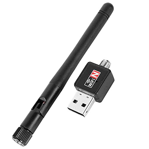 OcioDual WiFi WLAN Stick Netzwerkadapter Adapter USB 150Mbps 2,4GHz 2dBi Ethernet Network Dongle kompatibel PC Laptop Schwarz von OcioDual