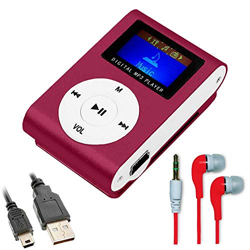 Ociodual Mp3 Player Bordo mit LCD Akku Mini Clip Musik Metall Micro SD Zubehörpaket Kabel von OcioDual