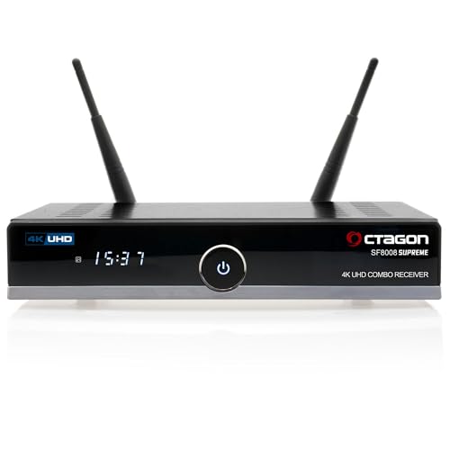 Octagon SF8008 V3 (Version 3) UHD 4K Supreme Combo Receiver, Sat- Kabel- & DVB-T2 Receiver, E2 Linux & Define OS, mit PVR Aufnahmefunktion, M.2 M Key, Gigabit LAN, Kartenleser, Sat to IP, WiFi WLAN von Octagon