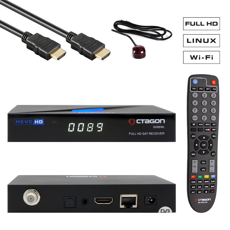 OCTAGON SX89 WL Full HD H.265 Linux WiFi LAN HDMI DVB-S2 Tuner Sat IP Receiver Schwarz OCTAGON SX89 WL Full HD H.265 Linux WiFi LAN HDMI DVB-S2 Tuner Sat IP Receiver Schwarz von Octagon